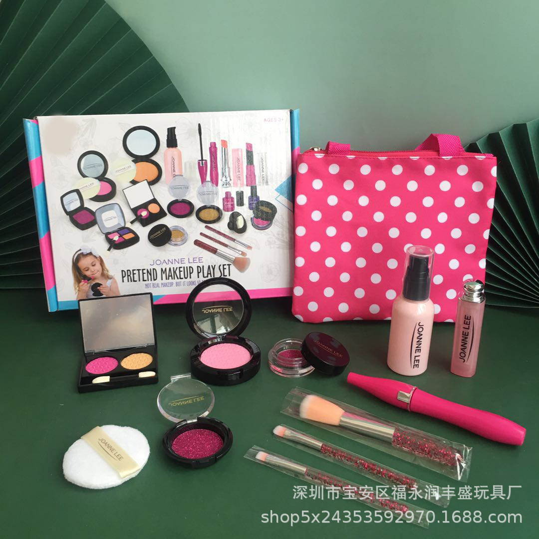 Cross-Border Makeup Set Children Play House Simulation Cosmetics Girl Princess Makeup Toys Beauty Bag in Stock
