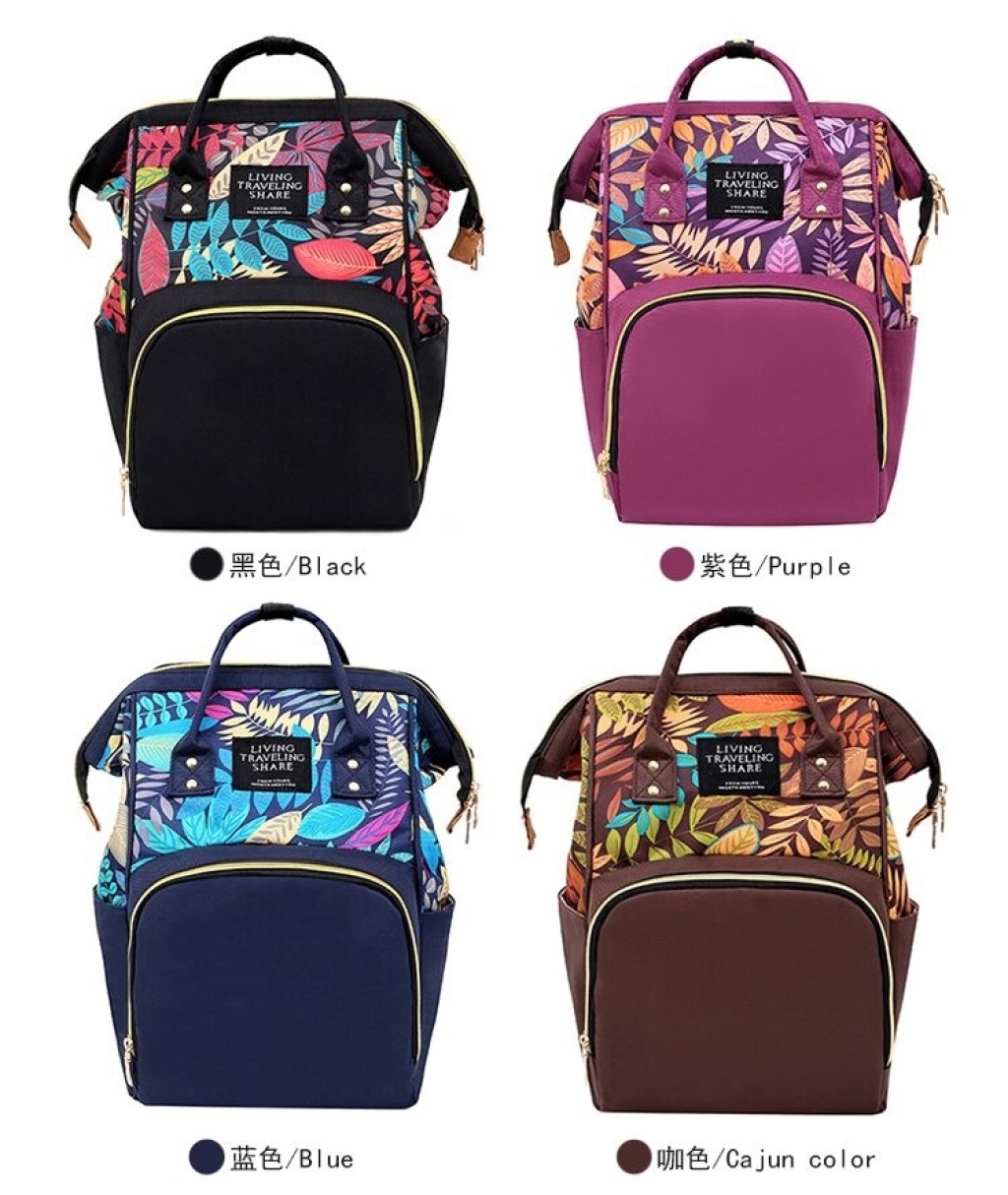 New Korean Style Trendy Printing Mummy Backpack Outdoor Leisure All-Match Multi-Functional Backpack Oxford Cloth Bag in Stock