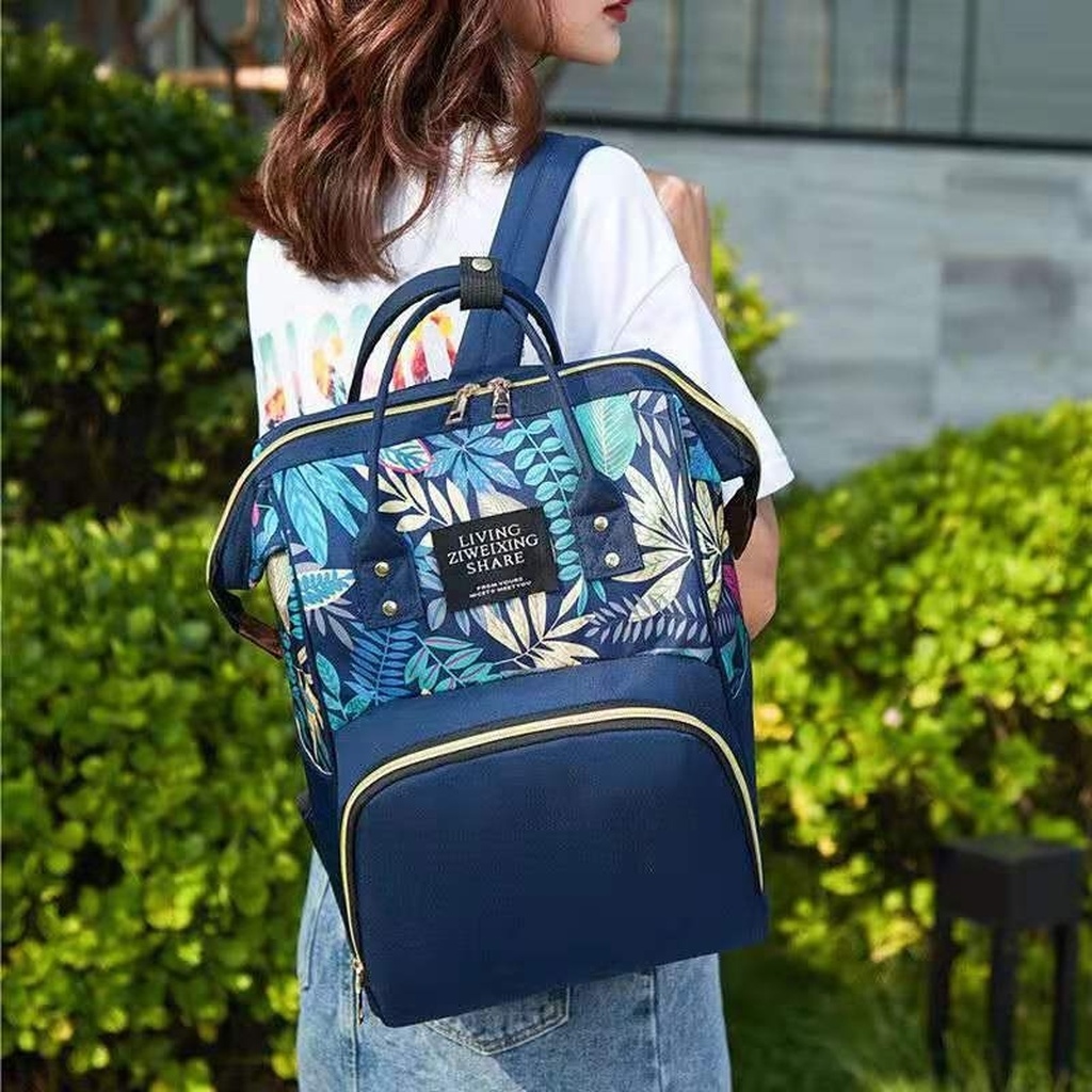 New Korean Style Trendy Printing Mummy Backpack Outdoor Leisure All-Match Multi-Functional Backpack Oxford Cloth Bag in Stock
