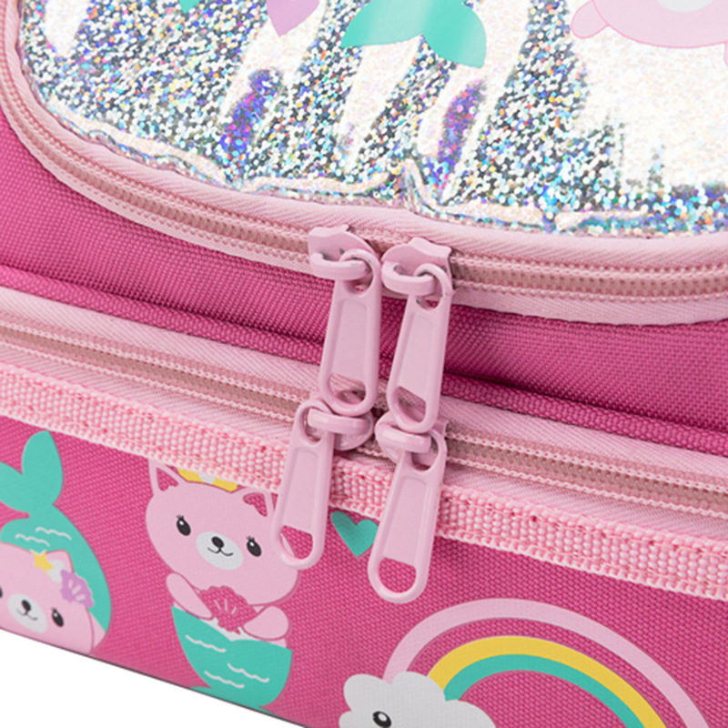 Stock Whole Double Layer Children&#039;s Lunch Bag Children&#039;s Outdoor Travel Cartoon Portable Packed Lunch Thermostatic Bag