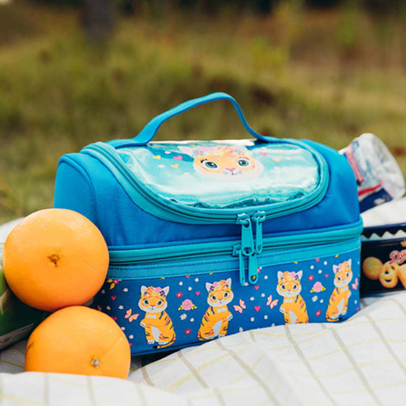 Stock Whole Double Layer Children's Lunch Bag Children's Outdoor Travel Cartoon Portable Packed Lunch Thermostatic Bag