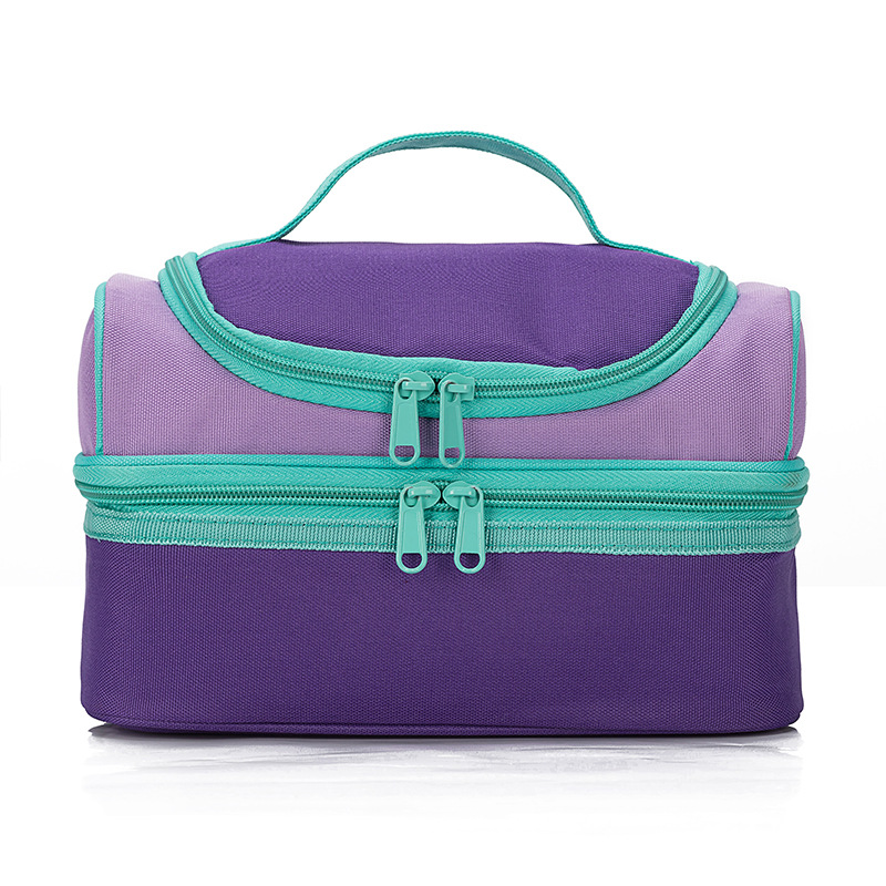 Stock Whole Double Layer Children's Lunch Bag Children's Outdoor Travel Cartoon Portable Packed Lunch Thermostatic Bag