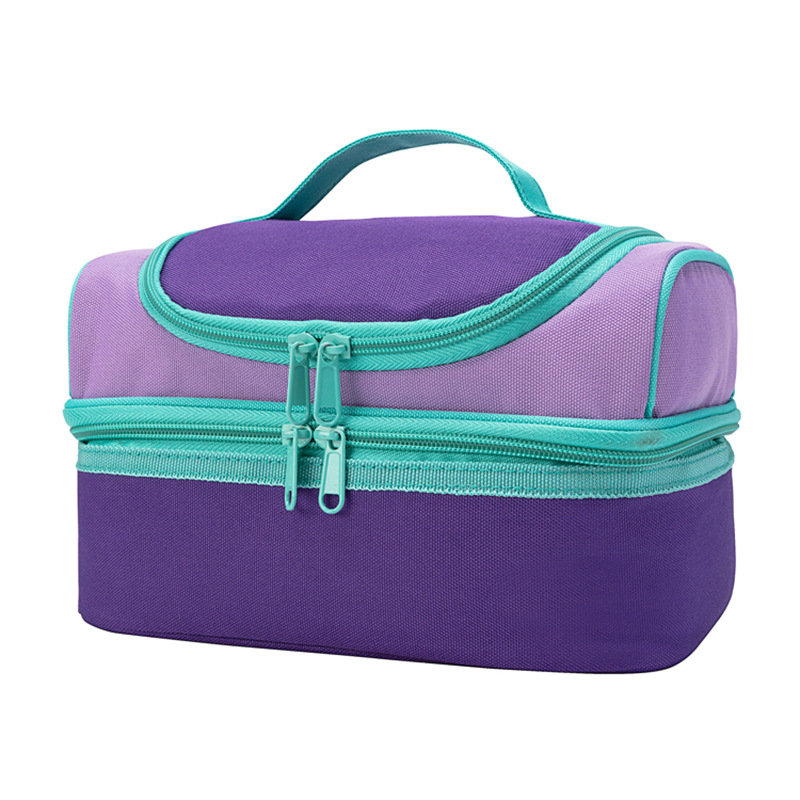 Stock Whole Double Layer Children's Lunch Bag Children's Outdoor Travel Cartoon Portable Packed Lunch Thermostatic Bag