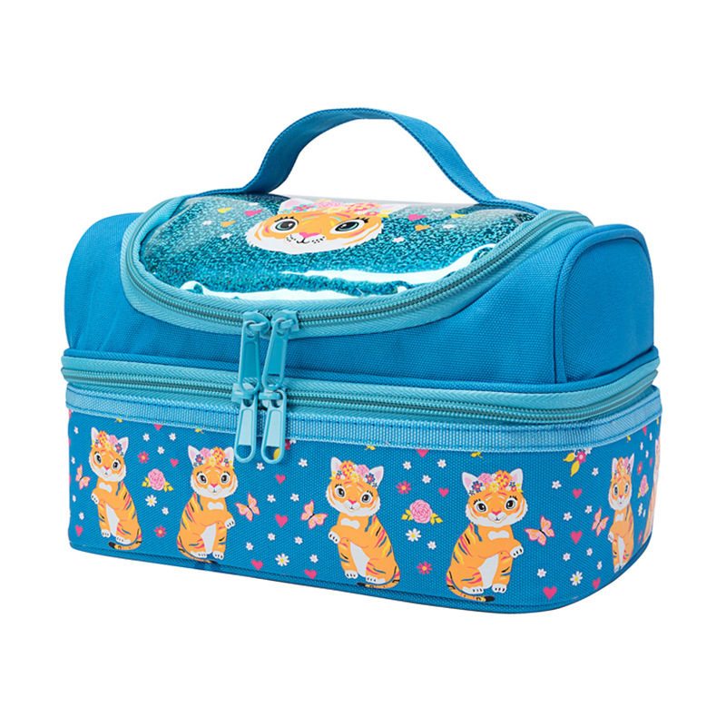 Stock Whole Double Layer Children's Lunch Bag Children's Outdoor Travel Cartoon Portable Packed Lunch Thermostatic Bag