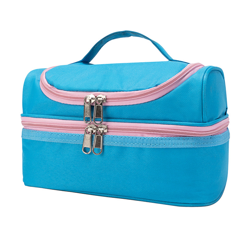 Stock Whole Double Layer Children's Lunch Bag Children's Outdoor Travel Cartoon Portable Packed Lunch Thermostatic Bag