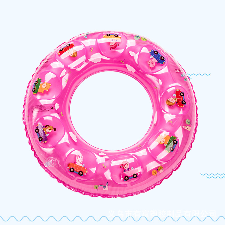 in Stock Whole Cartoon Picture Children Swim Ring Inflatable Air Bag Double Layer Crystal Tour Swim Ring