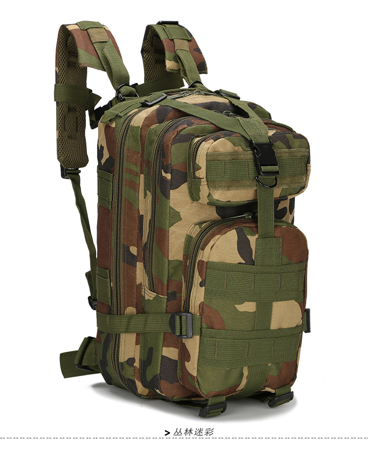 Factory in Stock Wholesale Military Fans Combat Bag Outdoor Sports Hiking Bag 30L Oxford Waterproof Camouflage 3P Backpack