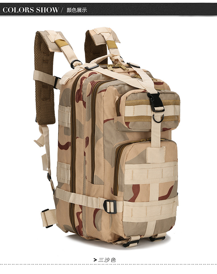 Factory in Stock Wholesale Military Fans Combat Bag Outdoor Sports Hiking Bag 30L Oxford Waterproof Camouflage 3P Backpack