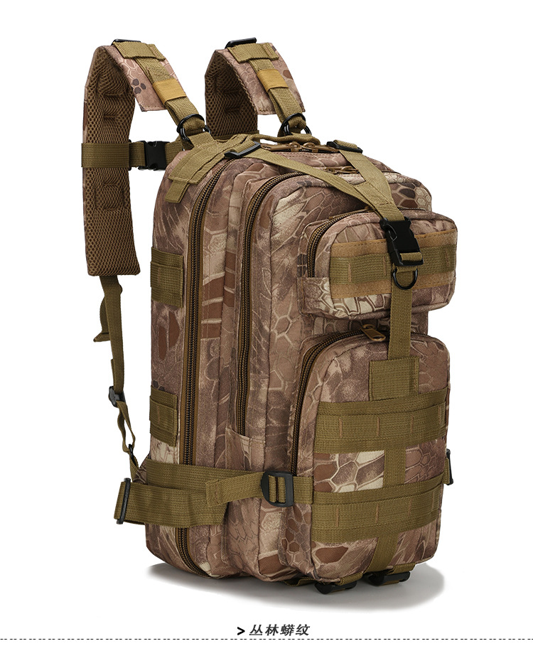 Factory in Stock Wholesale Military Fans Combat Bag Outdoor Sports Hiking Bag 30L Oxford Waterproof Camouflage 3P Backpack