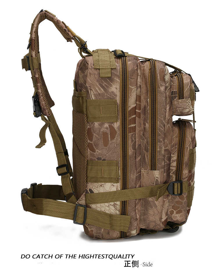 Factory in Stock Wholesale Military Fans Combat Bag Outdoor Sports Hiking Bag 30L Oxford Waterproof Camouflage 3P Backpack