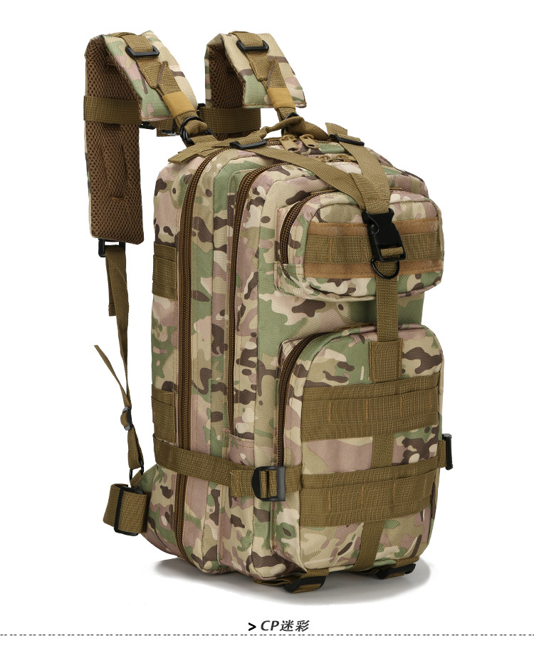 Factory in Stock Wholesale Military Fans Combat Bag Outdoor Sports Hiking Bag 30L Oxford Waterproof Camouflage 3P Backpack