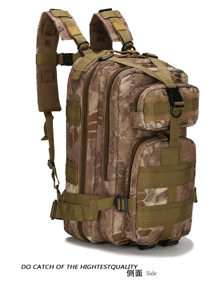 Factory in Stock Wholesale Military Fans Combat Bag Outdoor Sports Hiking Bag 30L Oxford Waterproof Camouflage 3P Backpack