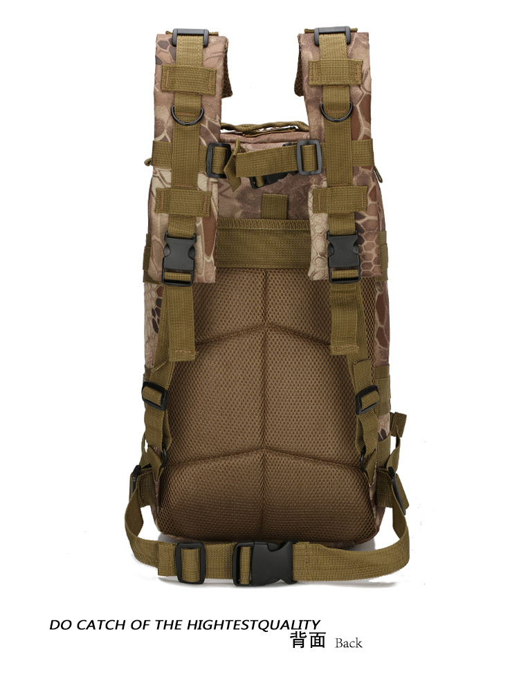 Factory in Stock Wholesale Military Fans Combat Bag Outdoor Sports Hiking Bag 30L Oxford Waterproof Camouflage 3P Backpack