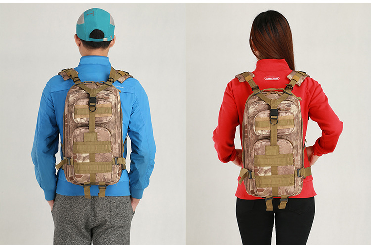 Factory in Stock Wholesale Military Fans Combat Bag Outdoor Sports Hiking Bag 30L Oxford Waterproof Camouflage 3P Backpack
