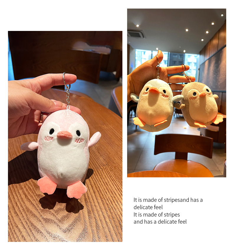 Creative Cute Shy Little Penguin Plush Toy Toy Bag Package Pendant Lovely Key Buckle Hanging Ornament in Stock Wholesale