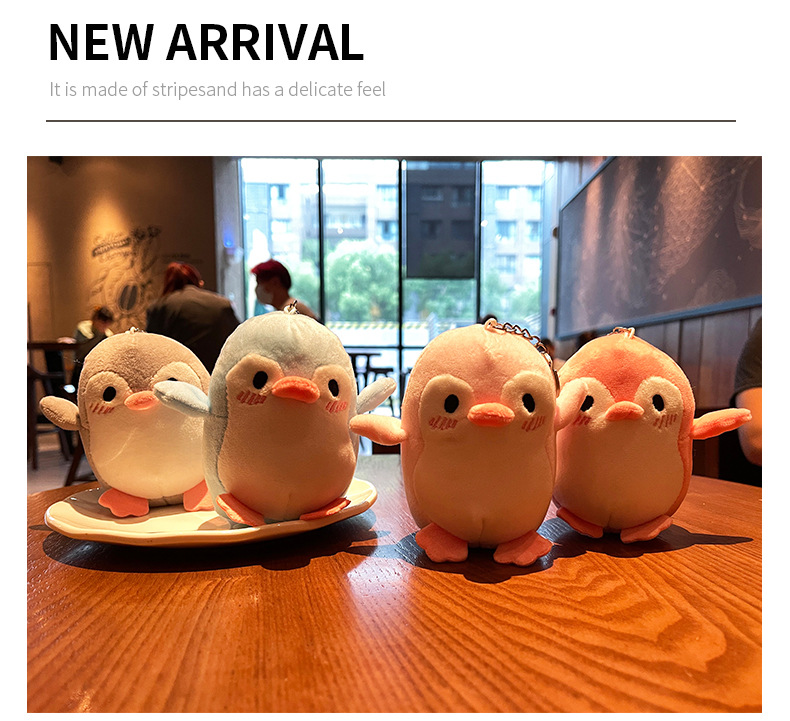 Creative Cute Shy Little Penguin Plush Toy Toy Bag Package Pendant Lovely Key Buckle Hanging Ornament in Stock Wholesale