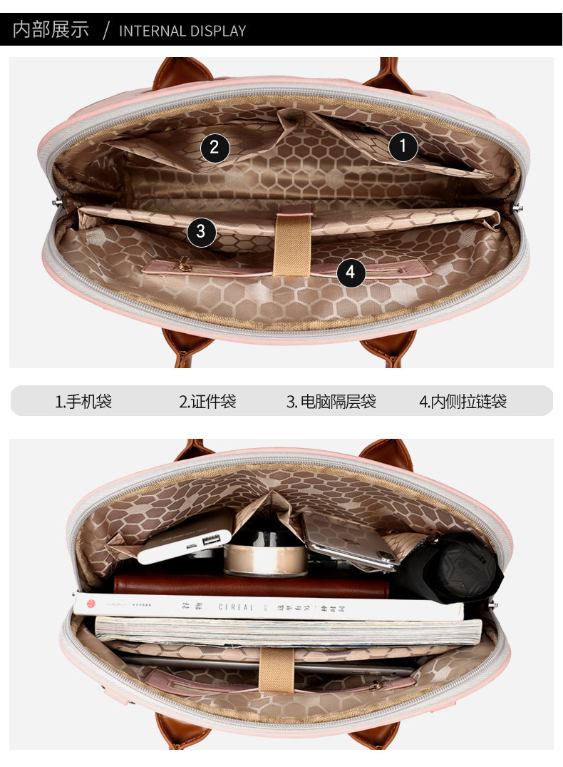 New Business Computer Bag Portable Shoulder Notebook Bag Large Capacity Waterproof Briefcase in Stock