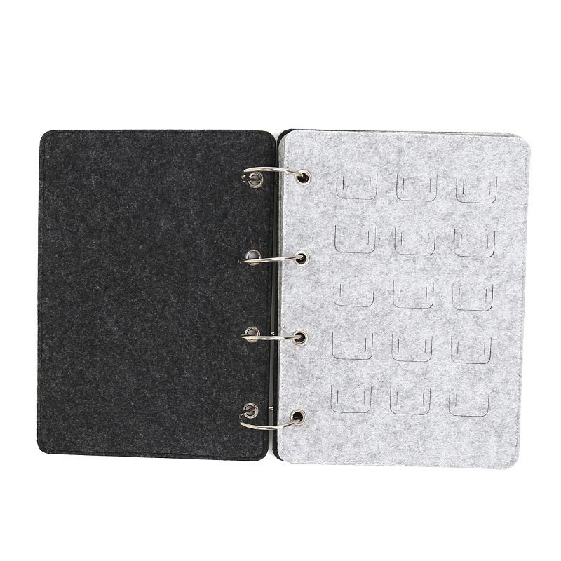 Felt Jewelry Book Earring Ring Storage Book Necklace Multi-Layer Jewelry Display Bag Factory in Stock Customizable