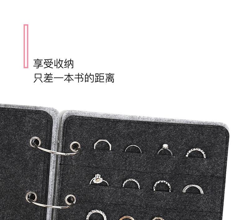 Felt Jewelry Book Earring Ring Storage Book Necklace Multi-Layer Jewelry Display Bag Factory in Stock Customizable