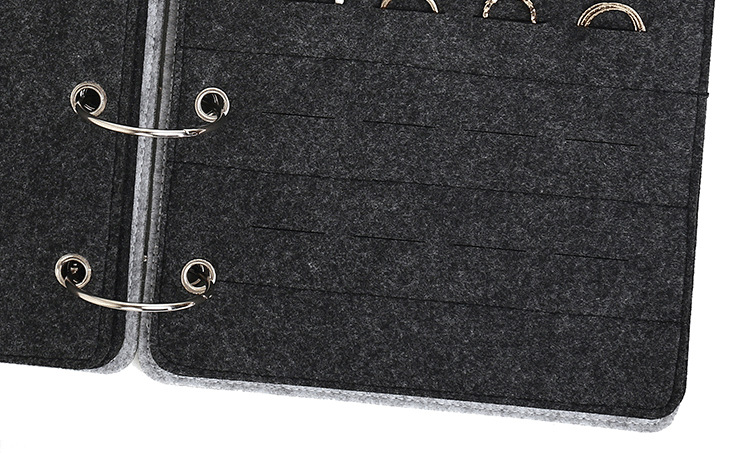 Felt Jewelry Book Earring Ring Storage Book Necklace Multi-Layer Jewelry Display Bag Factory in Stock Customizable