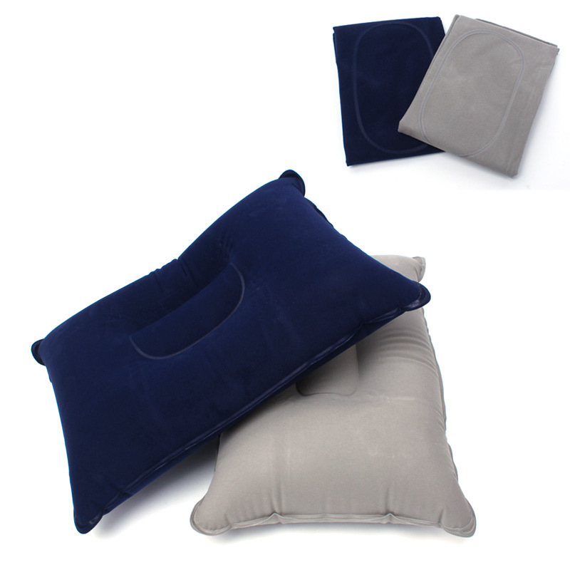 Pillow Large Thick Flocking Square Camping Sleeping Bag Pillow Lunch Break Cushion Folding Travel Pillow in Stock
