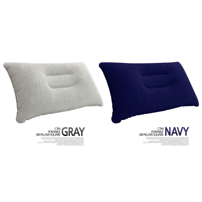 Pillow Large Thick Flocking Square Camping Sleeping Bag Pillow Lunch Break Cushion Folding Travel Pillow in Stock