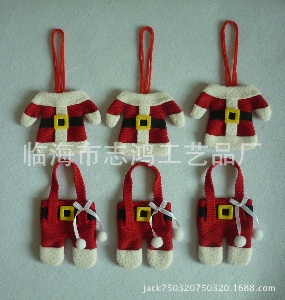 Product Christmas Small Clothes Small Pants Cutlery Set Christmas Knife and Fork Bag 6 Pieces for a Set of Stock