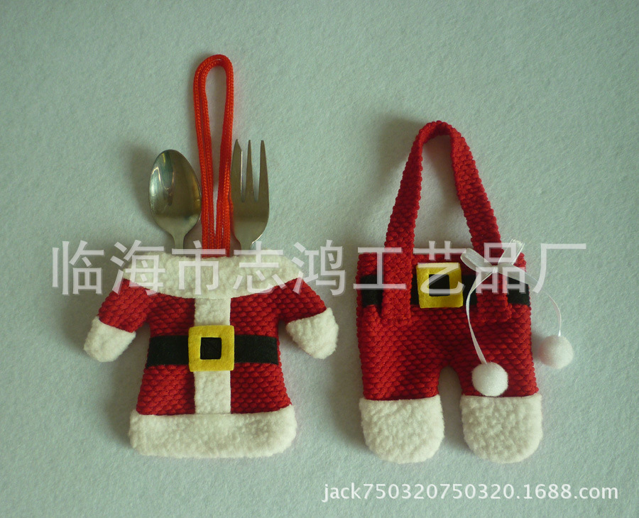 Product Christmas Small Clothes Small Pants Cutlery Set Christmas Knife and Fork Bag 6 Pieces for a Set of Stock