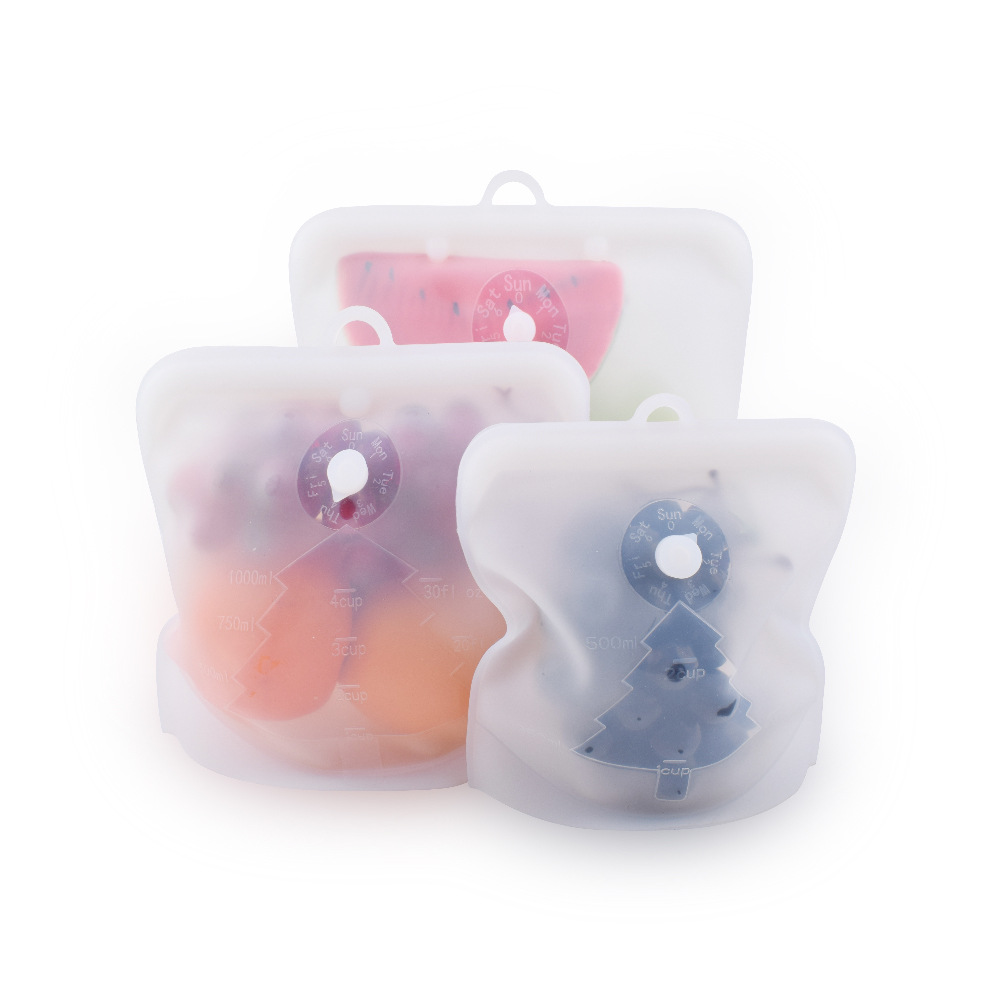 Kitchen food grade silica gel bag vacuum food packaging ziplock bag stock frozen food storage bag