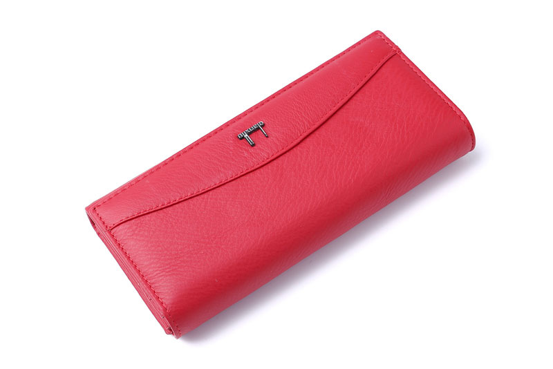 Ladies real leather wallet Ladies baotou layer cowhide long purse classic handbag Chinese red bag wallet