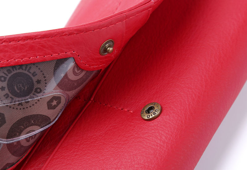 Ladies real leather wallet Ladies baotou layer cowhide long purse classic handbag Chinese red bag wallet