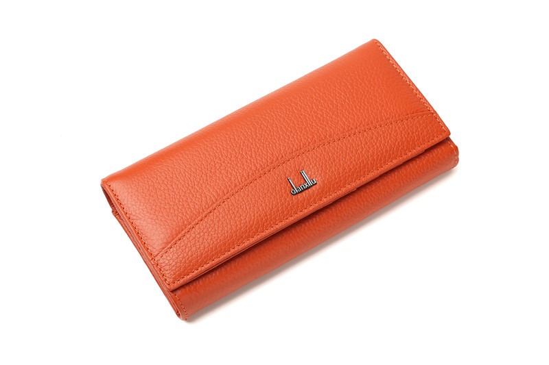 Ladies real leather wallet Ladies baotou layer cowhide long purse classic handbag Chinese red bag wallet