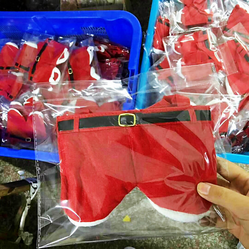 Factory Direct Sales Stock Christmas Hot Gift Bag Christmas Bag Christmas Bright Red Christmas Candy Bag