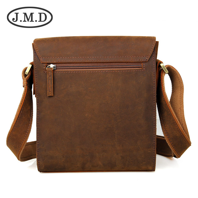 Jiameida New Men&#039;s Real-Leather Bag Retro Crazy Horse Leather Men&#039;s Shoulder Bag European and American Fashion Cattlehide Leather Crossbody Bag 7055