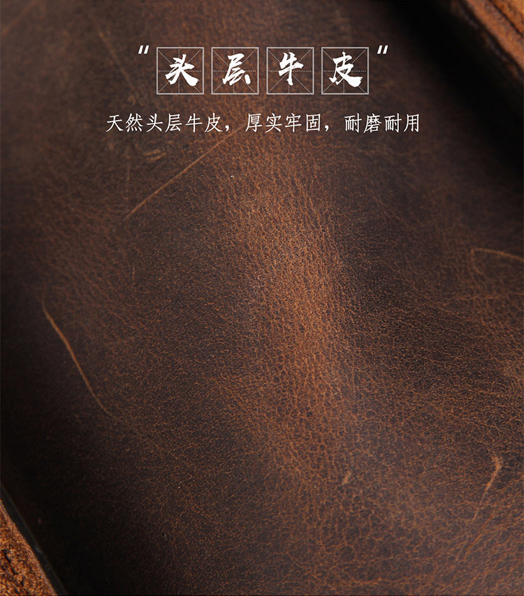 Jiameida New Men's Real-Leather Bag Retro Crazy Horse Leather Men's Shoulder Bag European and American Fashion Cattlehide Leather Crossbody Bag 7055