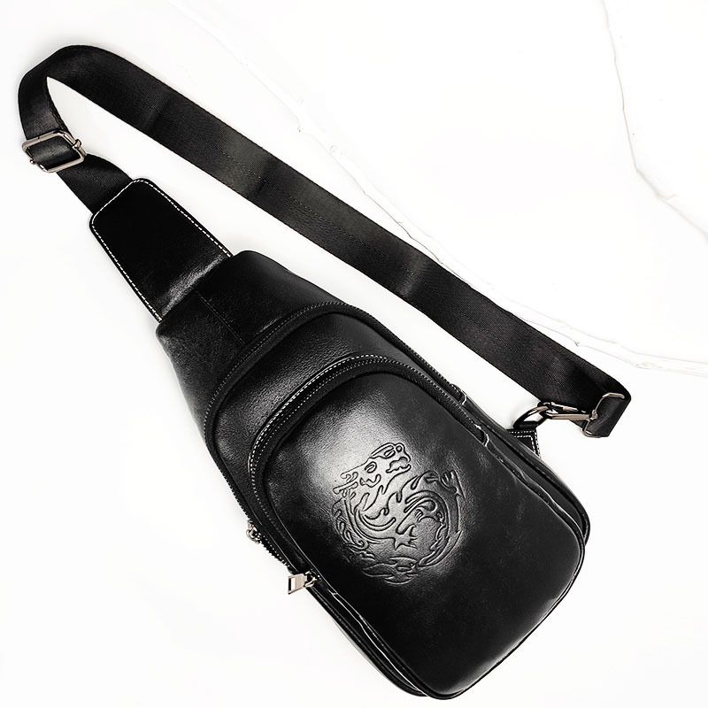 Genuine Leather Chest Bag Men's First Layer Cowhide Korean Style Men's Real-Leather Bag Crossbody Bag Casual Shoulder Crossbody Sports Shoulder Bag Genuine Leather Chest Bag Men's First Layer Cowhide Korean Style Men's Real-Leather Bag Crossbody Bag Casual Shoulder Crossbody Sports Shoulder Bag