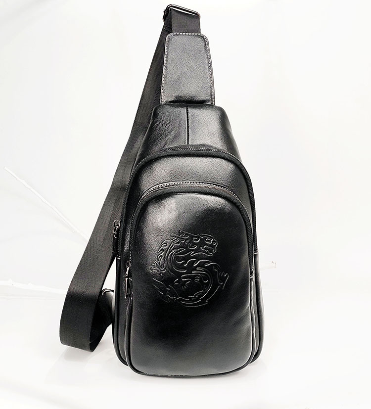 Genuine Leather Chest Bag Men's First Layer Cowhide Korean Style Men's Real-Leather Bag Crossbody Bag Casual Shoulder Crossbody Sports Shoulder Bag Genuine Leather Chest Bag Men's First Layer Cowhide Korean Style Men's Real-Leather Bag Crossbody Bag Casual Shoulder Crossbody Sports Shoulder Bag