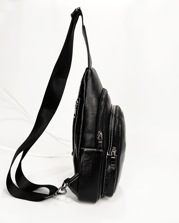 Genuine Leather Chest Bag Men's First Layer Cowhide Korean Style Men's Real-Leather Bag Crossbody Bag Casual Shoulder Crossbody Sports Shoulder Bag Genuine Leather Chest Bag Men's First Layer Cowhide Korean Style Men's Real-Leather Bag Crossbody Bag Casual Shoulder Crossbody Sports Shoulder Bag