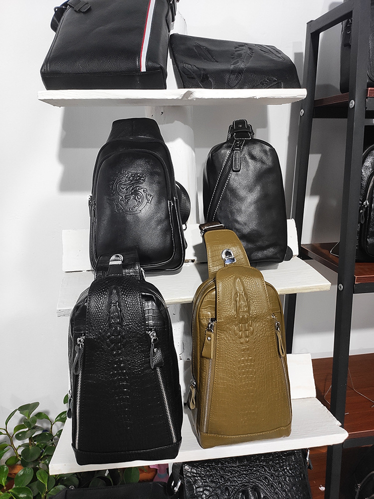 Genuine Leather Chest Bag Men's First Layer Cowhide Korean Style Men's Real-Leather Bag Crossbody Bag Casual Shoulder Crossbody Sports Shoulder Bag Genuine Leather Chest Bag Men's First Layer Cowhide Korean Style Men's Real-Leather Bag Crossbody Bag Casual Shoulder Crossbody Sports Shoulder Bag