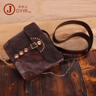 Shoulder Bag Men's Leather Bag Crazy Horse Leather Crossbody Bag Casual Retro Mass Men's Real-Leather Bag Cross-Border New