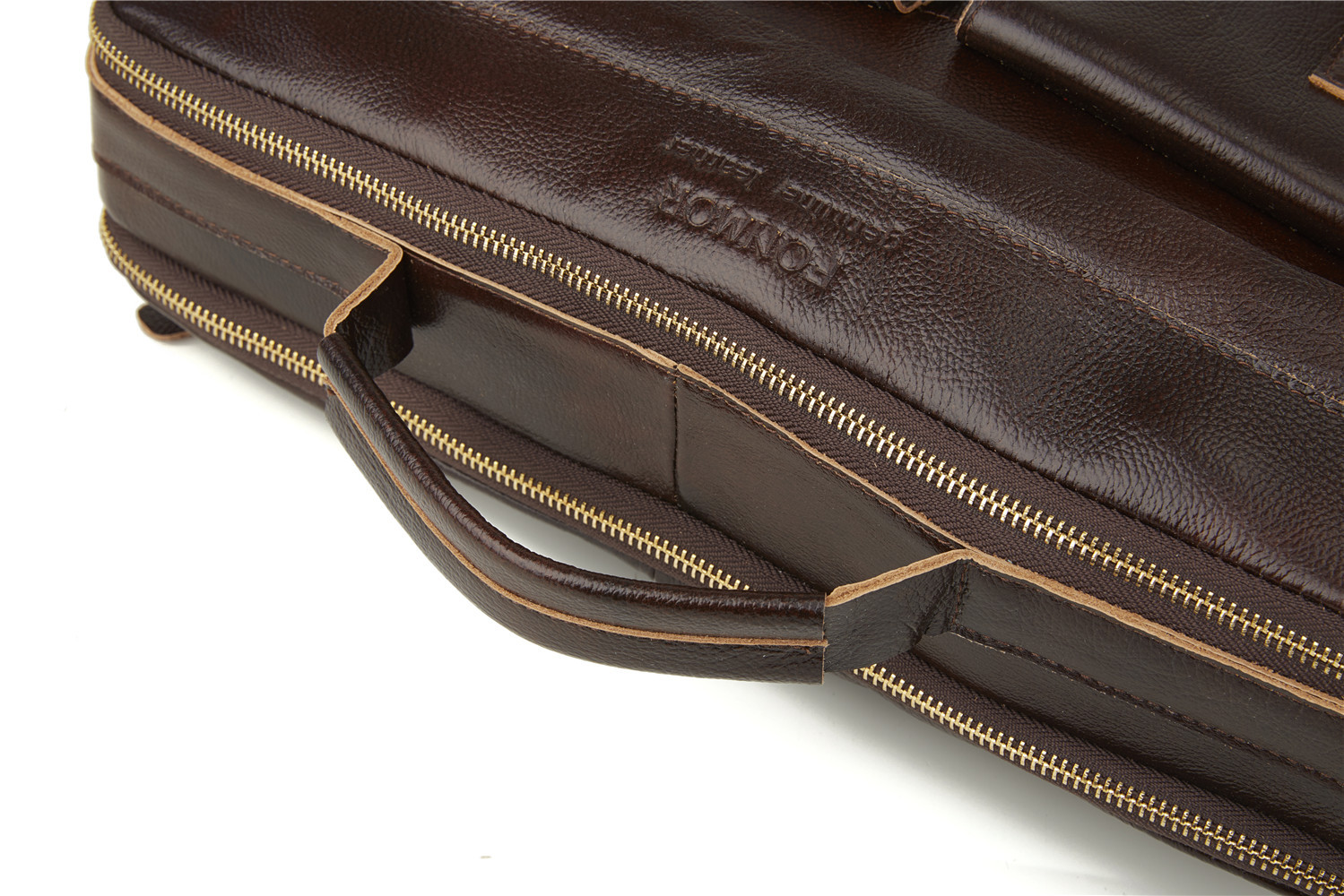 Foreign Trade Men's Real-Leather Bag Handbag Multi-Layer Zipper Men's Briefcase Oil Wax Leather Shoulder Messenger Bag Cross-Border Exclusive