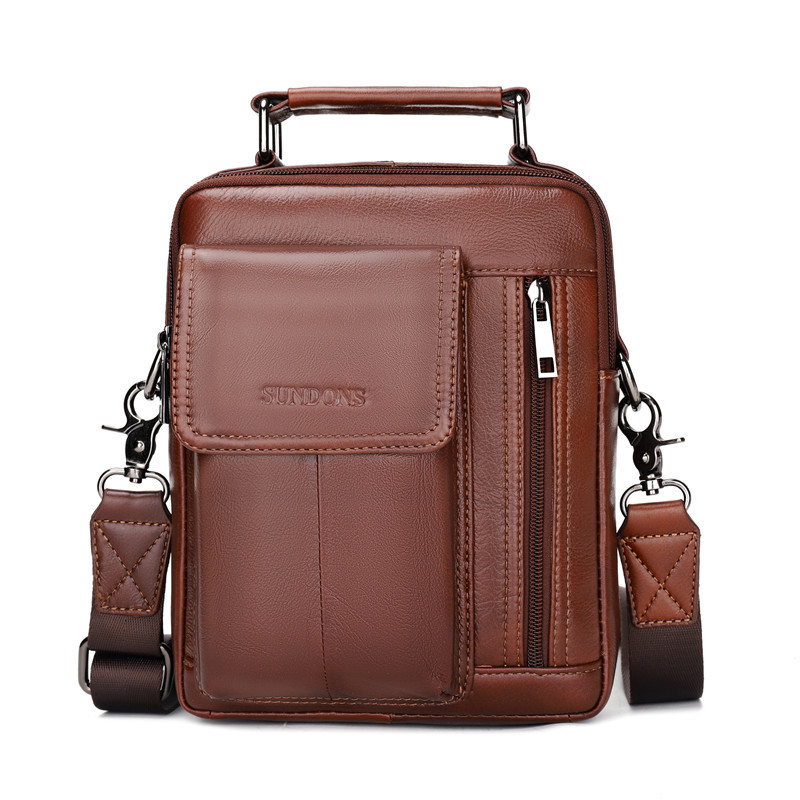 2020 New Arrival Men&#039;s Real-Leather Bag High Quality Men&#039;s Shoulder Bag First Layer Cowhide Men&#039;s Small Bag Trendy Crossbody Backpack