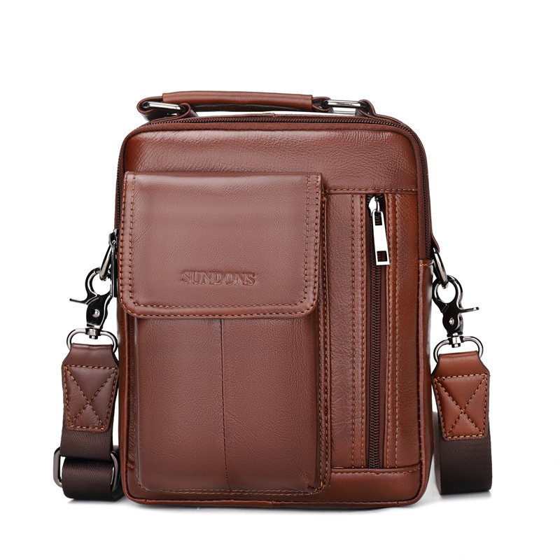 2020 New Arrival Men&#039;s Real-Leather Bag High Quality Men&#039;s Shoulder Bag First Layer Cowhide Men&#039;s Small Bag Trendy Crossbody Backpack