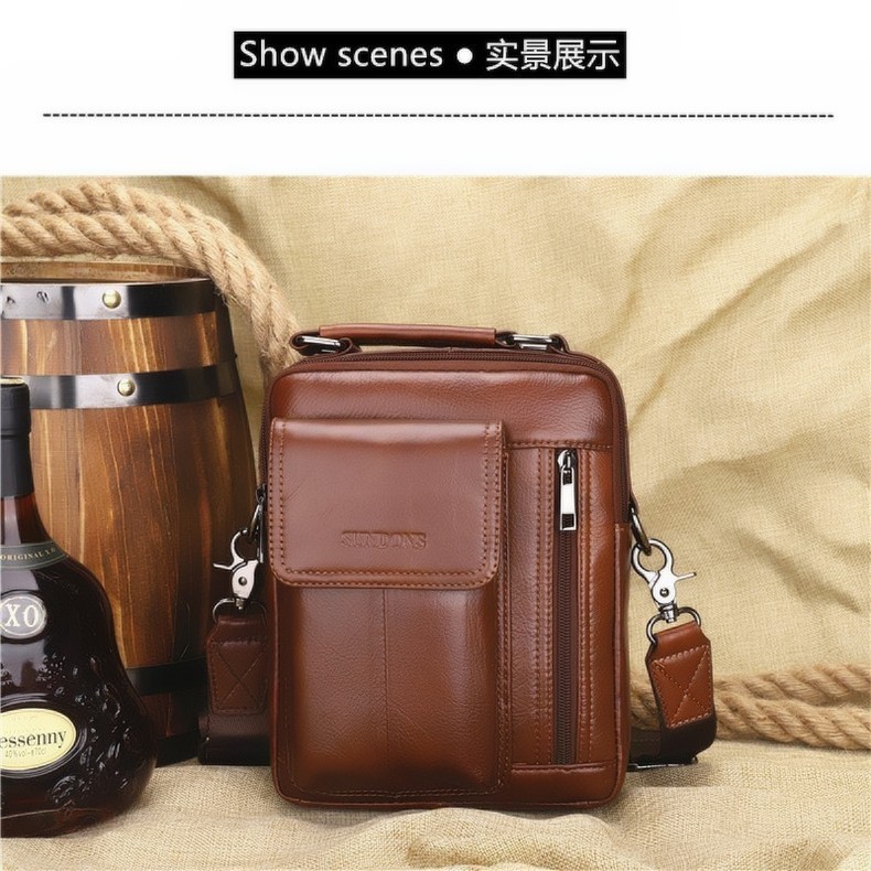 2020 New Arrival Men's Real-Leather Bag High Quality Men's Shoulder Bag First Layer Cowhide Men's Small Bag Trendy Crossbody Backpack