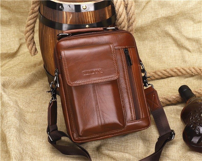 2020 New Arrival Men's Real-Leather Bag High Quality Men's Shoulder Bag First Layer Cowhide Men's Small Bag Trendy Crossbody Backpack