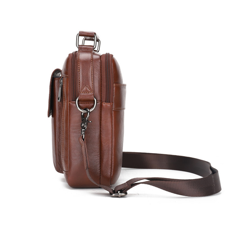 2020 New Arrival Men's Real-Leather Bag High Quality Men's Shoulder Bag First Layer Cowhide Men's Small Bag Trendy Crossbody Backpack