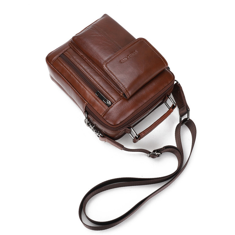 2020 New Arrival Men's Real-Leather Bag High Quality Men's Shoulder Bag First Layer Cowhide Men's Small Bag Trendy Crossbody Backpack
