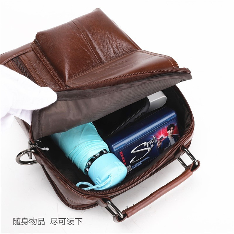 2020 New Arrival Men's Real-Leather Bag High Quality Men's Shoulder Bag First Layer Cowhide Men's Small Bag Trendy Crossbody Backpack