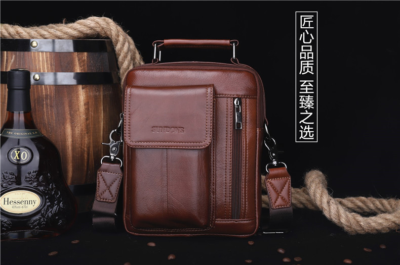 2020 New Arrival Men's Real-Leather Bag High Quality Men's Shoulder Bag First Layer Cowhide Men's Small Bag Trendy Crossbody Backpack
