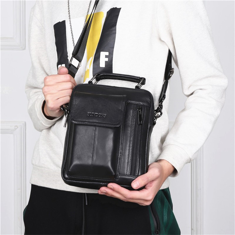 2020 New Arrival Men's Real-Leather Bag High Quality Men's Shoulder Bag First Layer Cowhide Men's Small Bag Trendy Crossbody Backpack